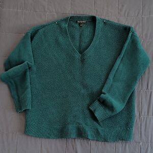 Banana Republic, Women's Large, Teal Wool Blend Knit Sweater